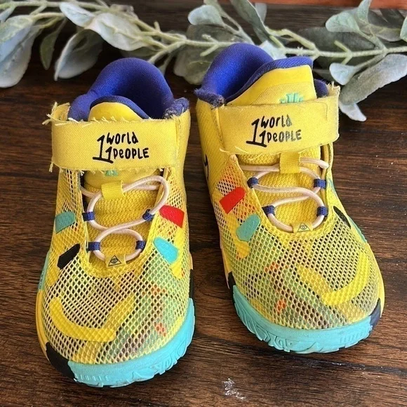 Nike Kyrie 7 "Yellow Strike/Green Abyss/Bright Crimson/Black" Toddler size 10 - Picture 4 of 12